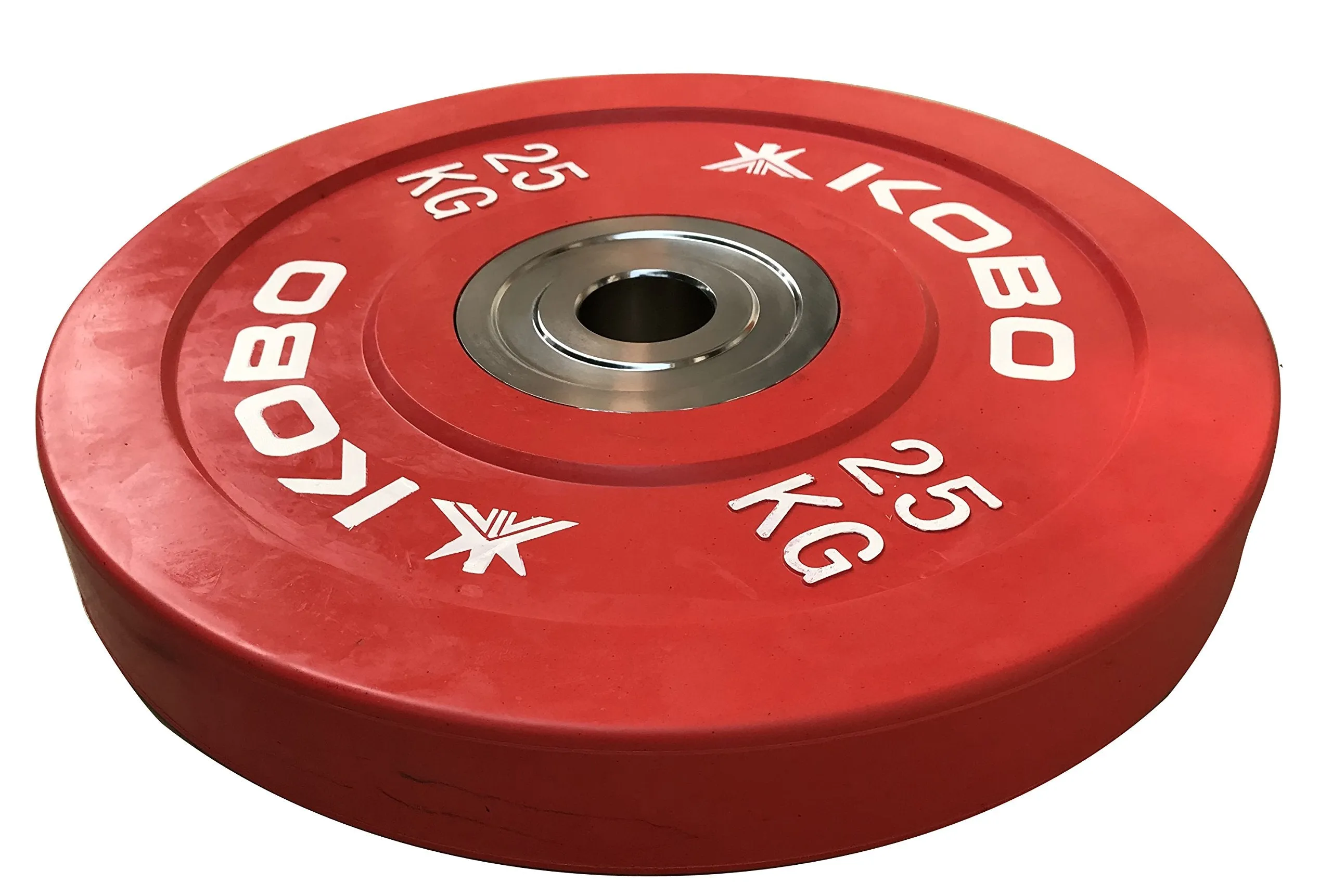 Kobo 25 Kg (51 mm) Bumper Plates Competition Level Olympic Barbell Bar Weight Plate with Machined Steel Collar Elite (Imported) - Sold in Pairs (25 Kg x 2 = 50 Kg)