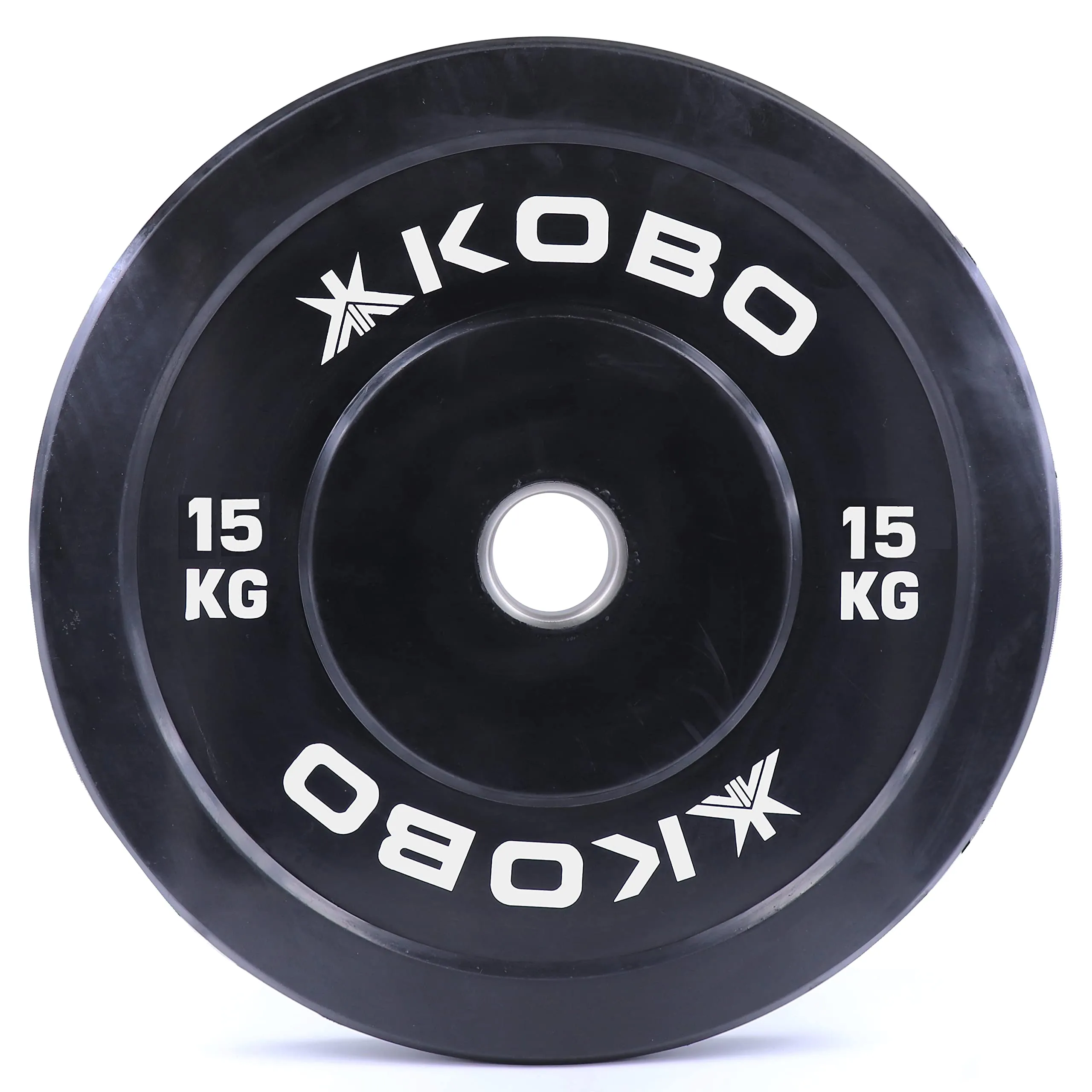 Kobo Bumper Plate/Black Rubber Olympic Weight Plate 15 Kg x 2 = 30 Kg (IMPORTED)