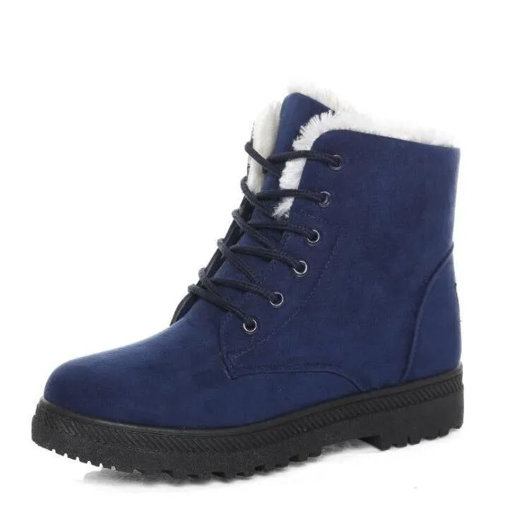 Lace Up Fleece Sneakers Boots