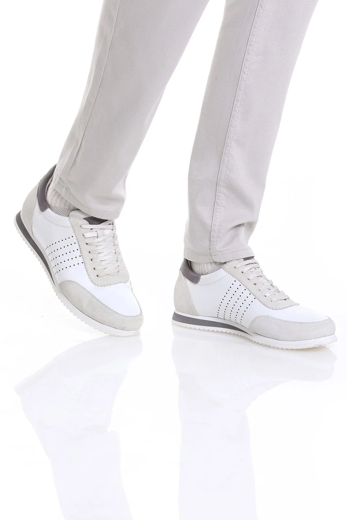 Lace-Up Leather White Sneakers