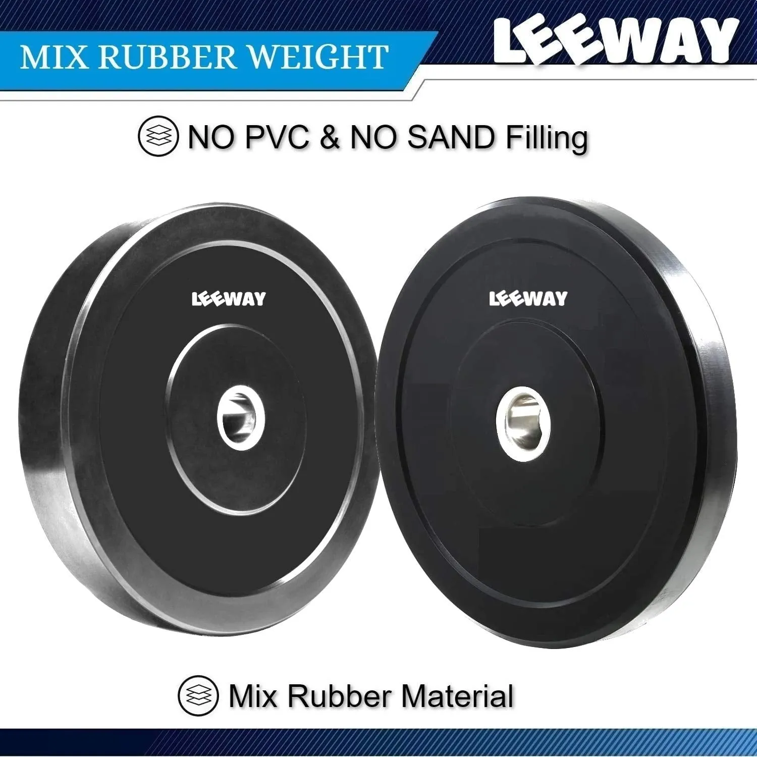 LEEWAY Rubber Weight Plate Set 31 mm Dia (20kg combo); Gym Weight Plates; Spare Rubber Weight; Home Gym Set; Gym Weight with 31 mm Diameter (20 kg set (2x4 3x4))