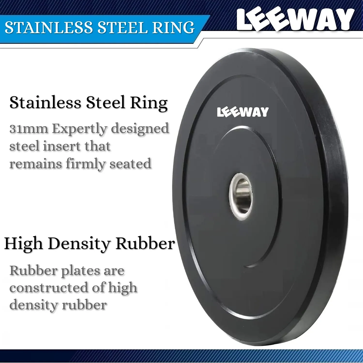 LEEWAY Rubber Weight Plate Set 31 mm Dia (20kg combo); Gym Weight Plates; Spare Rubber Weight; Home Gym Set; Gym Weight with 31 mm Diameter (20 kg set (2x4 3x4))