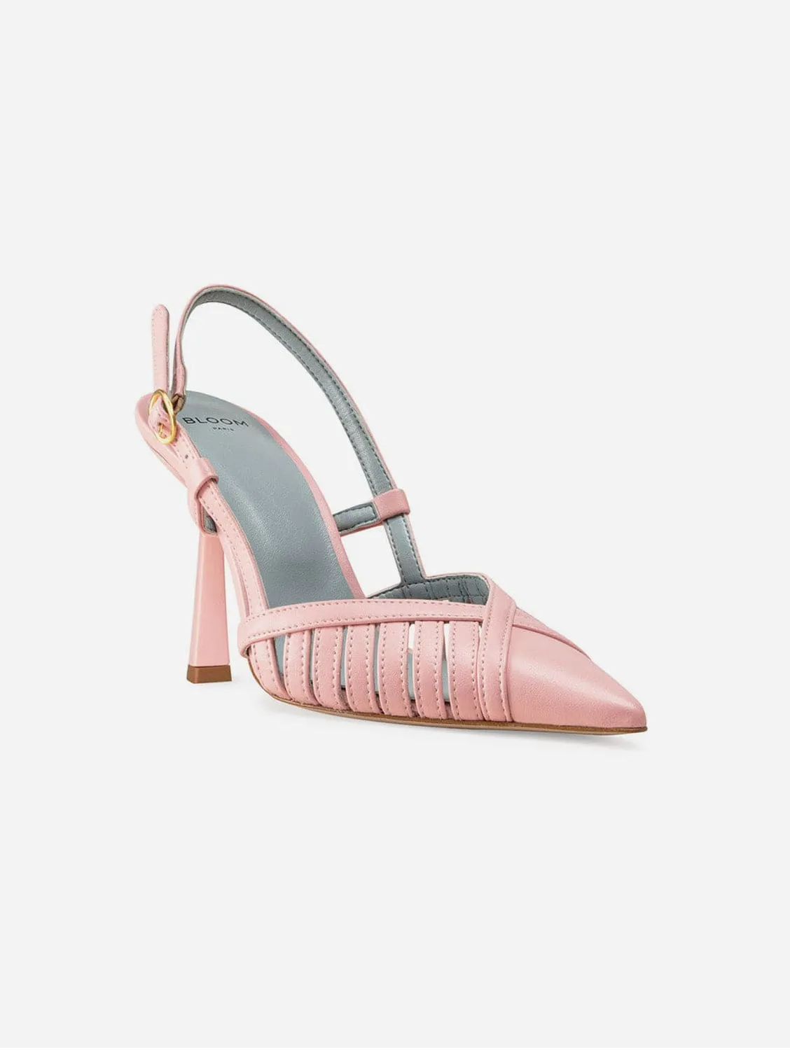 Lila Vegan Apple Leather Slingback Heels | Pink