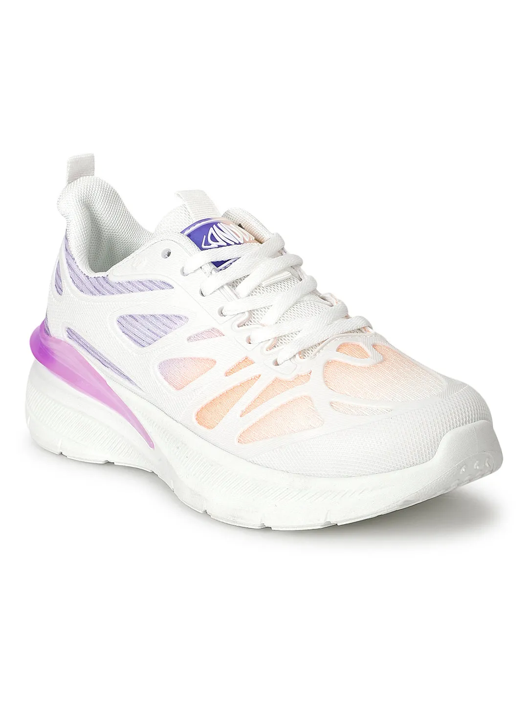 Lilac White Mesh Lace-Up Sneakers (TC-RS3614-LILAC)