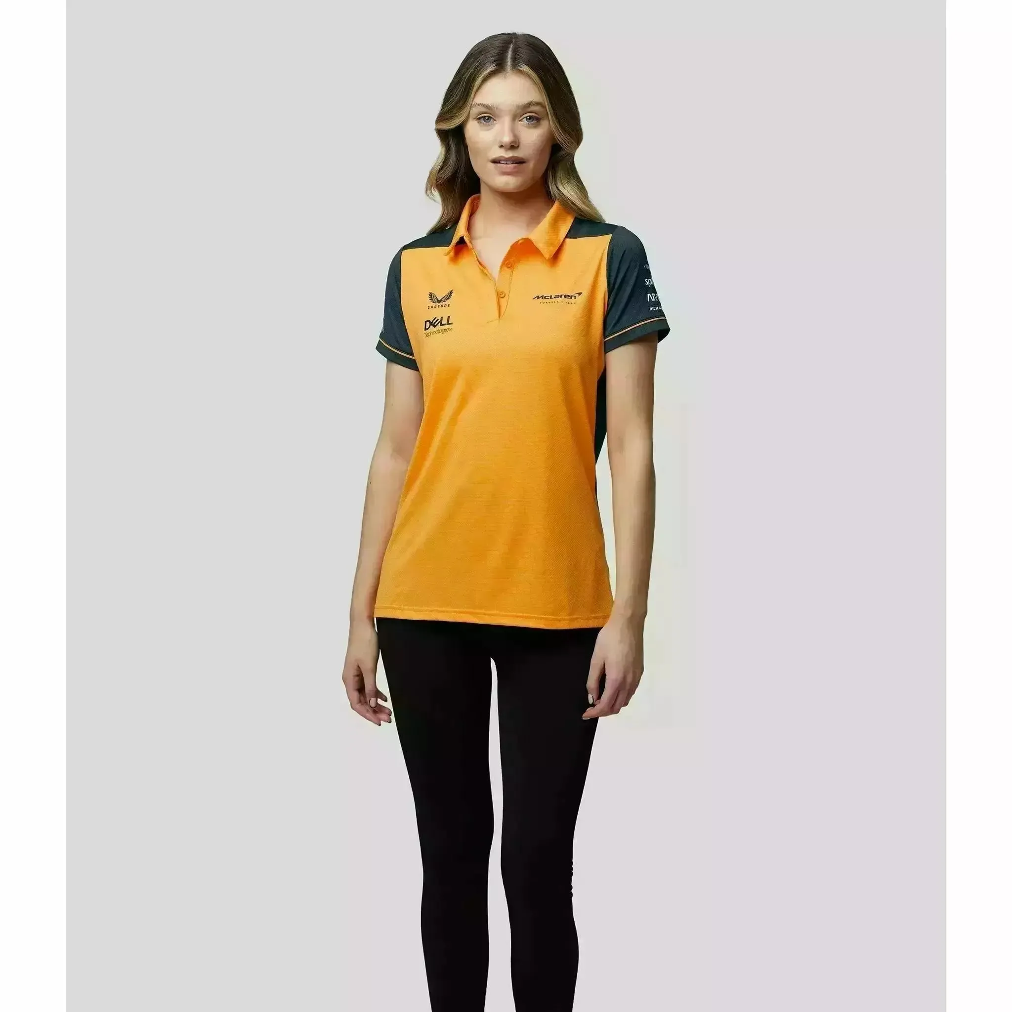 McLaren F1 Women's Team Polo Shirt- Papaya/Phantom