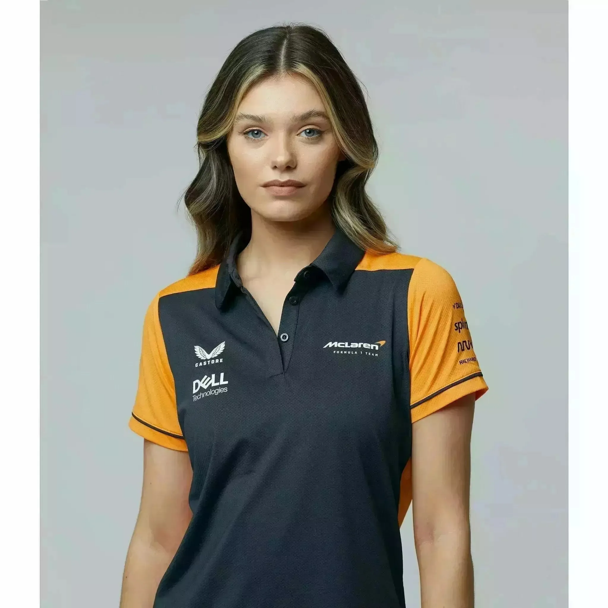 McLaren F1 Women's Team Polo Shirt- Papaya/Phantom