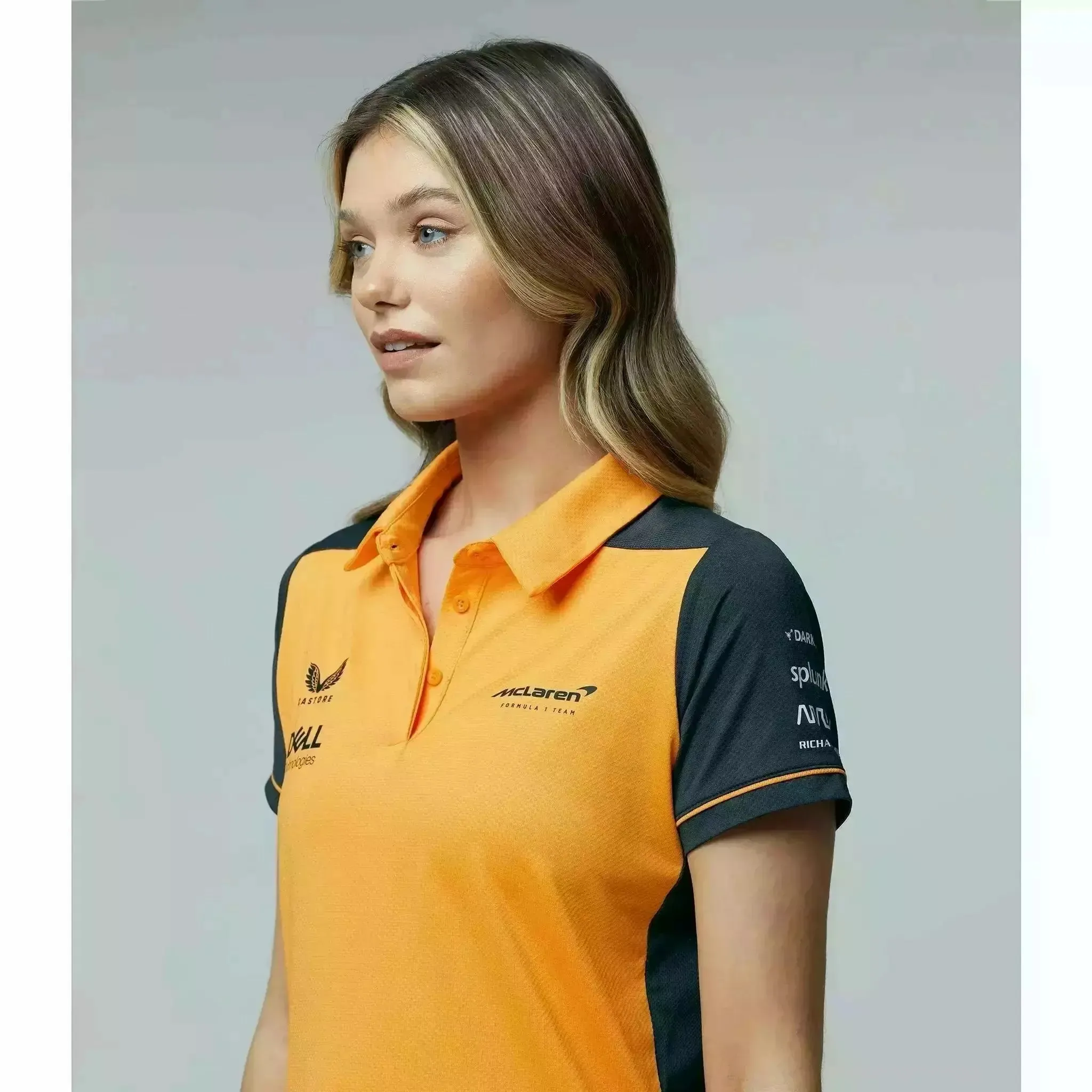 McLaren F1 Women's Team Polo Shirt- Papaya/Phantom