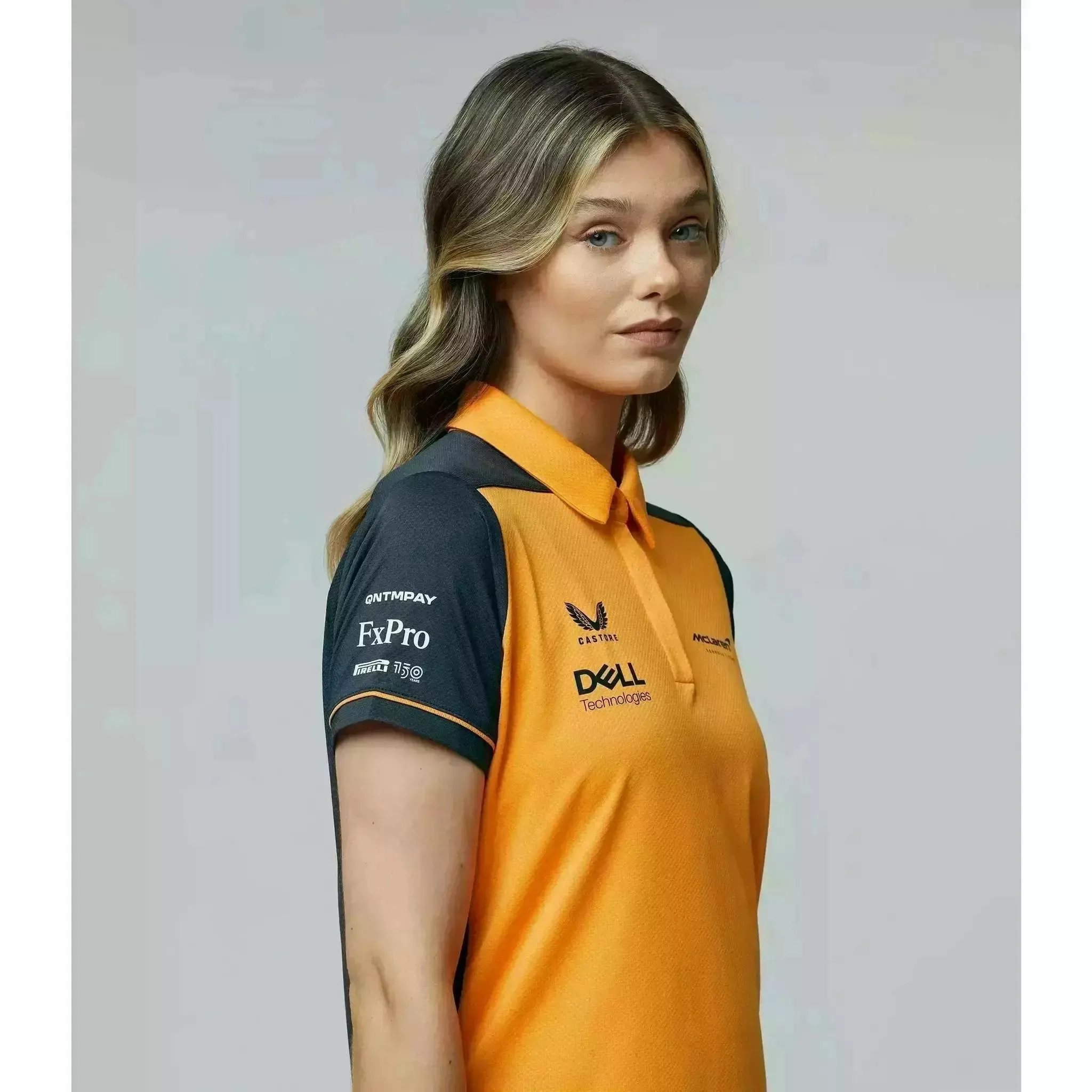 McLaren F1 Women's Team Polo Shirt- Papaya/Phantom