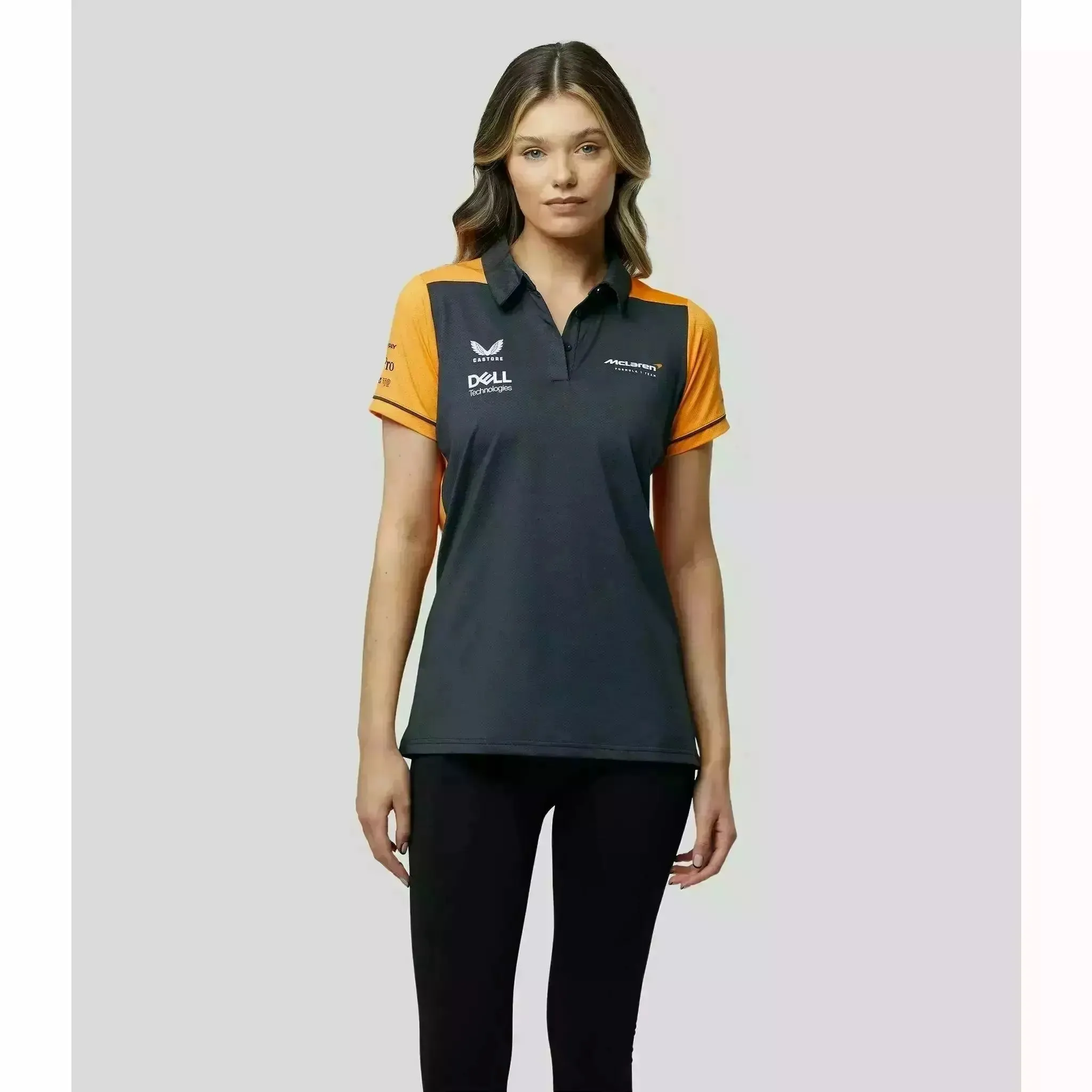 McLaren F1 Women's Team Polo Shirt- Papaya/Phantom