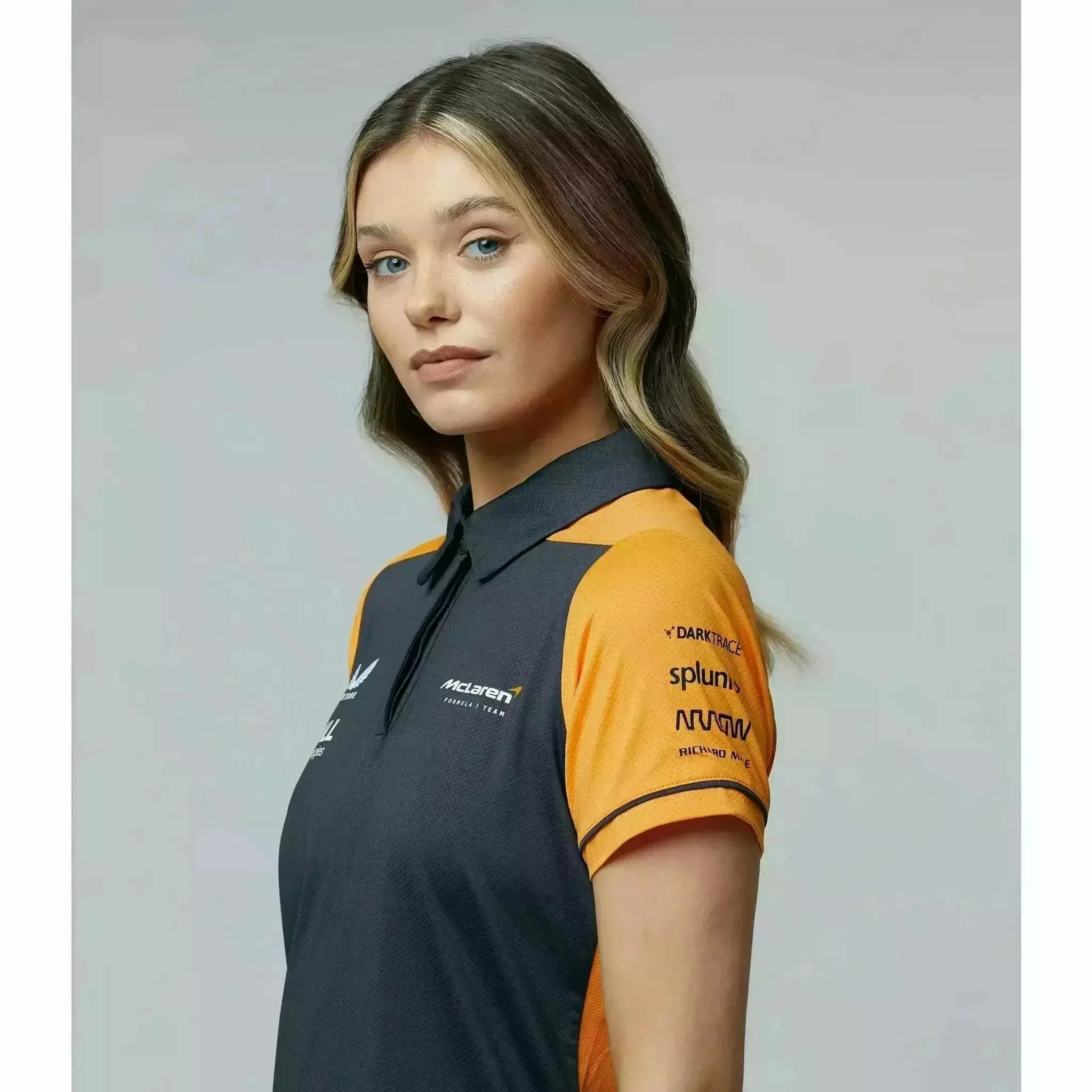 McLaren F1 Women's Team Polo Shirt- Papaya/Phantom