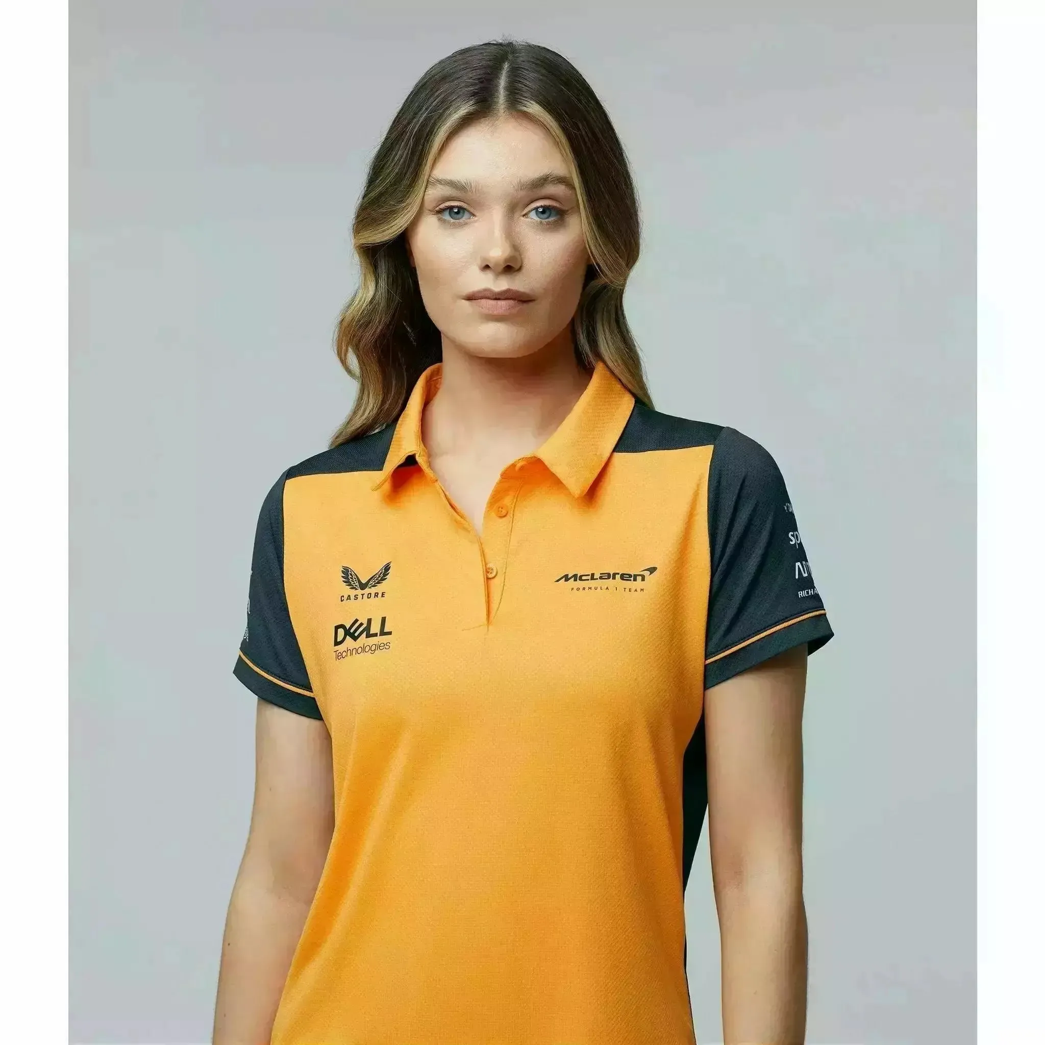 McLaren F1 Women's Team Polo Shirt- Papaya/Phantom