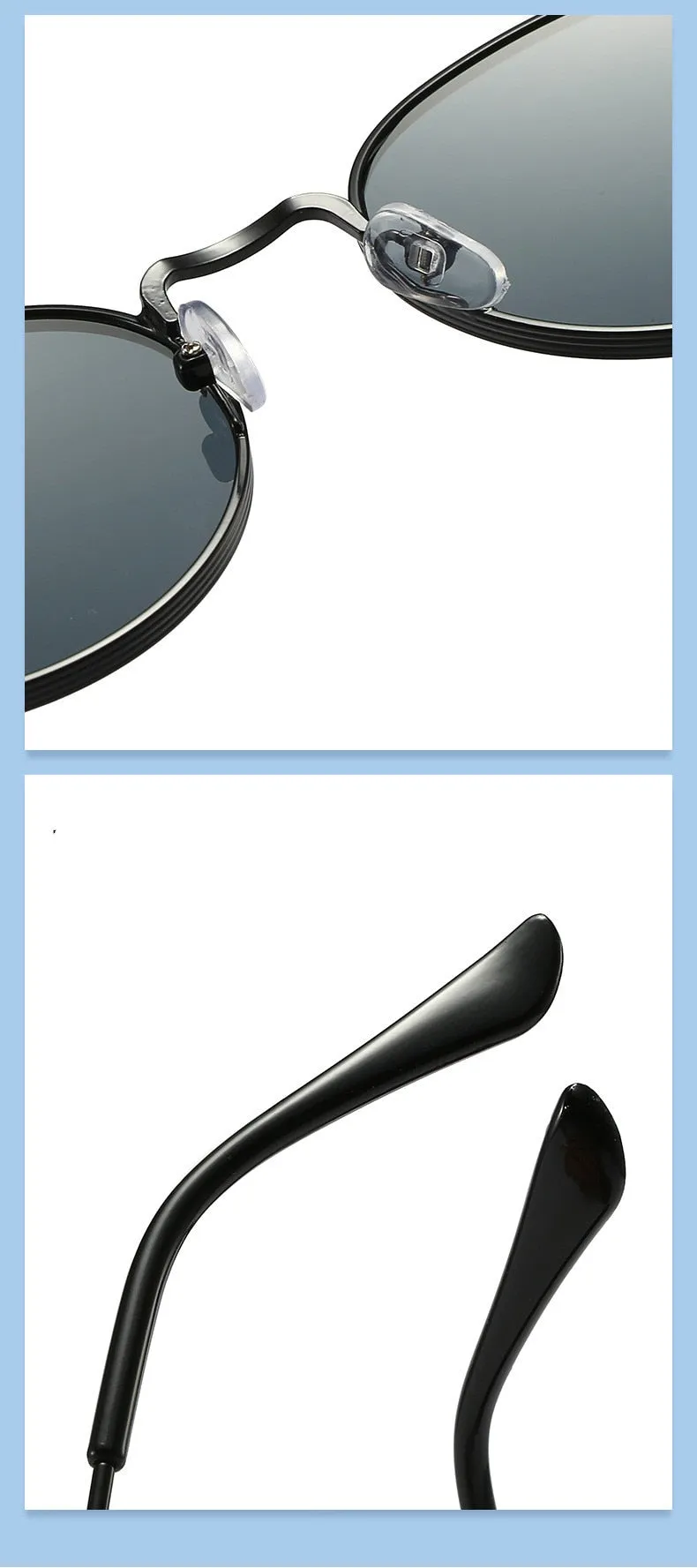 Men and Women Vintage Luxury Solid Gradient UV400 Round Sunglasses