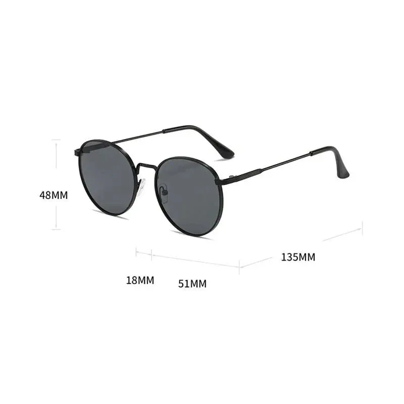 Men and Women Vintage Luxury Solid Gradient UV400 Round Sunglasses