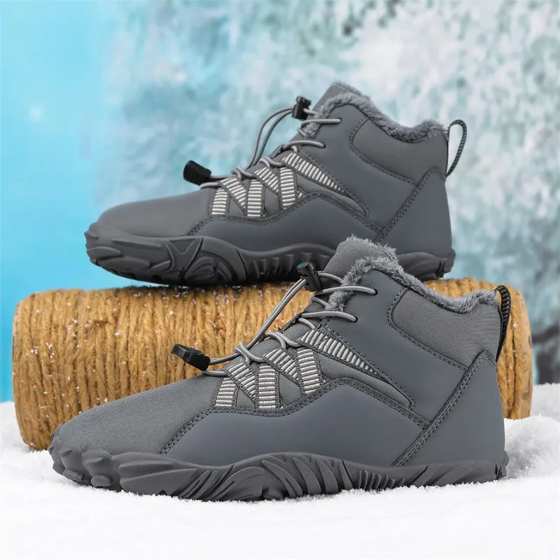 Men's Barefoot shoes Five-finger Outdoor Sports Cotton shoes Unisex Velvet Warm Snow Boots Wear-resistant Anti-ski Ground Boots Thickened Winter shoes