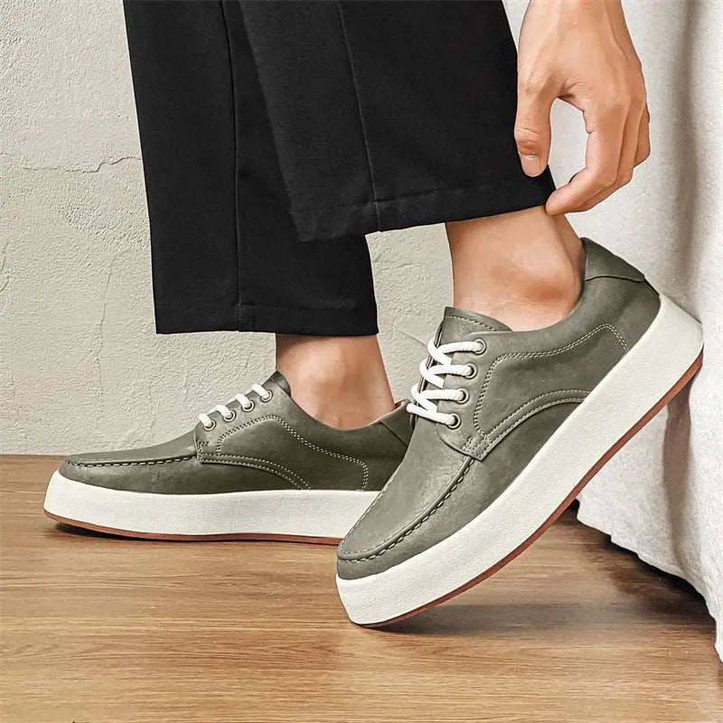 Men's Casual Lace-up Platform Shoes