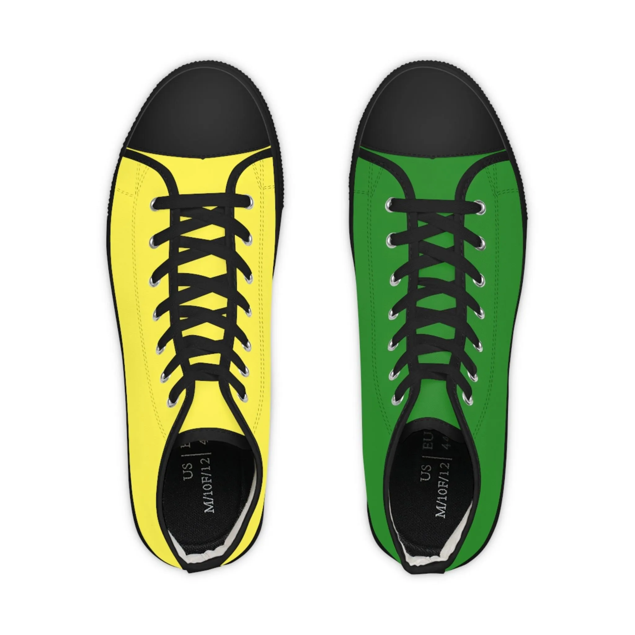 Men's Yellow & Green Mismatched High Top Sneakers