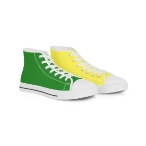 Men's Yellow & Green Mismatched High Top Sneakers