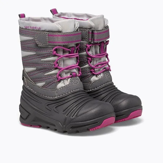 Merrell Grey/Berry Snow Quest Lite 3.0 Waterproof Toddler Boot