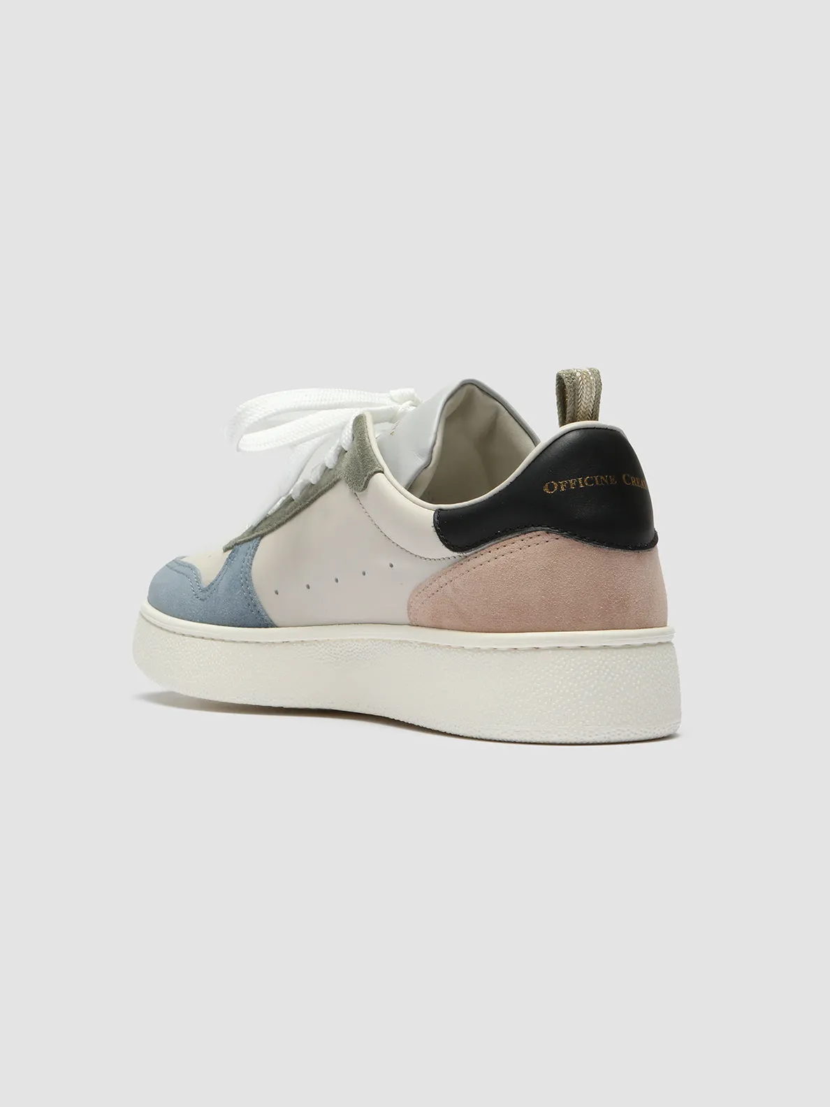 MOWER 110 - White Leather and Suede Low Top Sneakers