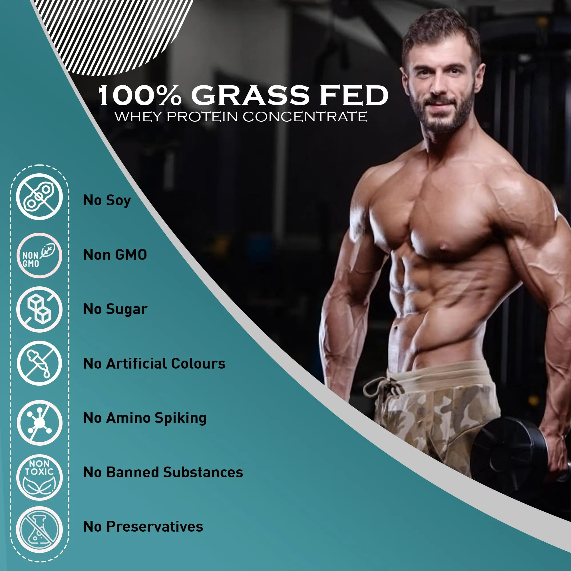 NAKPRO GRASS FED Whey Protein Concentrate | 26.40g Protein, 5.73g BCAA | Muscle Gain, Strength, Muscle Recovery Protein Powder for Men, Women & Athletes (1 Kg, Unflavoured)