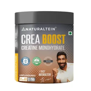 NATURALTEIN Crea Boost Creatine Monohydrate, 100% Pure (250G), Powder