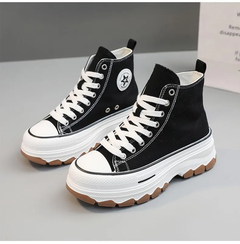 New Canvas Shoes Women's High Top Soft Sole Classic Trainers