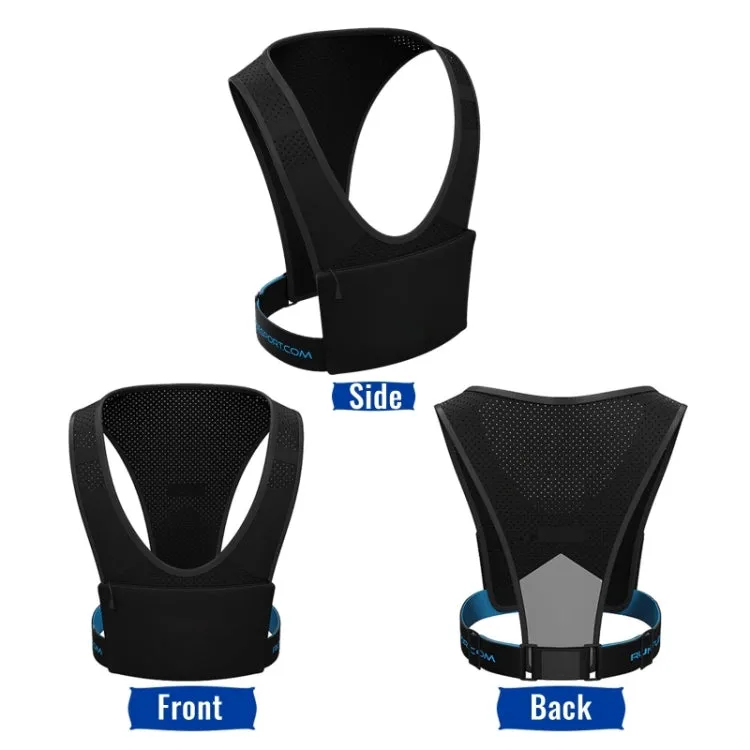 Night Reflective Running Chest Bag Vest Bag Phone Holder Free Size(Black)