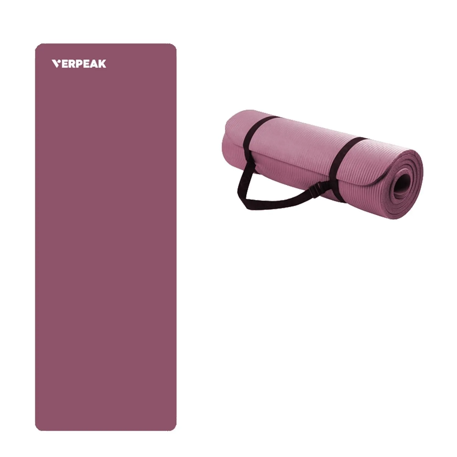 Non-Slip NBR Yoga Mat 2cm, Lightweight, with Strap - Verpeak