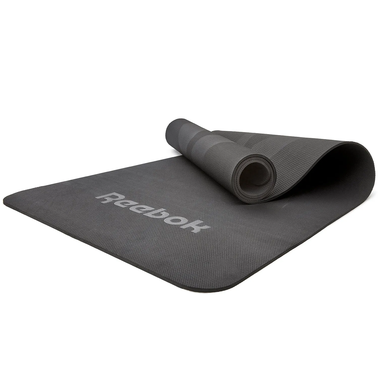 Non-Slip TPE Yoga Mat 5mm, 176x61cm, Black - Reebok