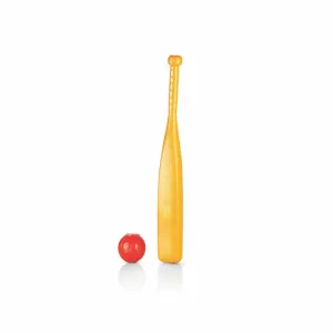 Ok Play Junior Striker Baseball Bat with Ball for Kids, Yellow & Red, Ages 5 to 10 years