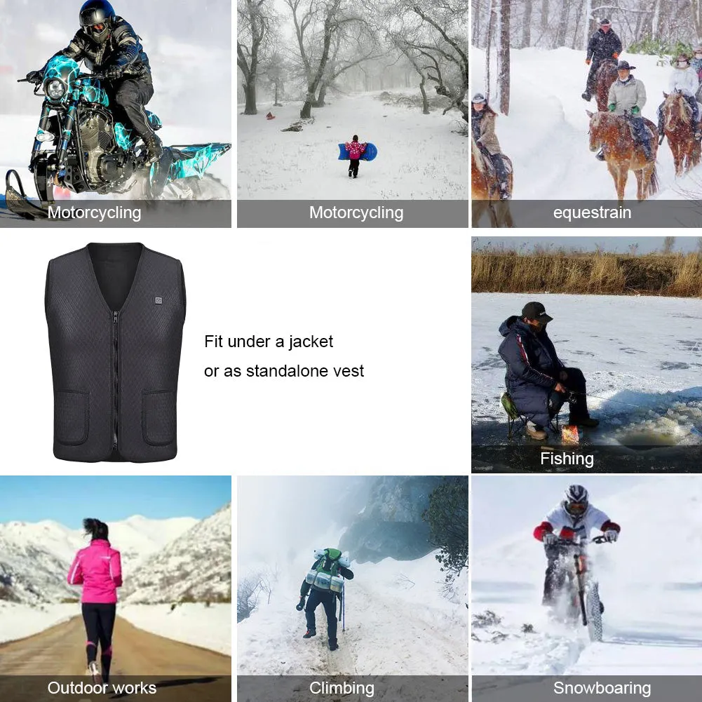 Outdoor Riding Skiing Fishing Electric Heated Vest | Brodtica.com