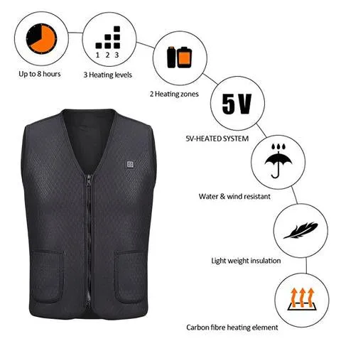 Outdoor Riding Skiing Fishing Electric Heated Vest | Brodtica.com