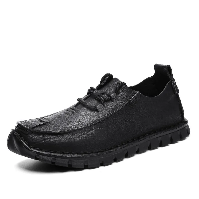 Outdoor Sports Anti-slip Lace-up Soft Bottom Men's Casual Leather Shoes