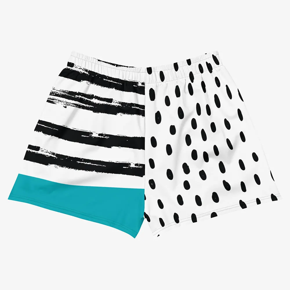 Recycled Breathy Shorts "Dots&Stripes" Teal