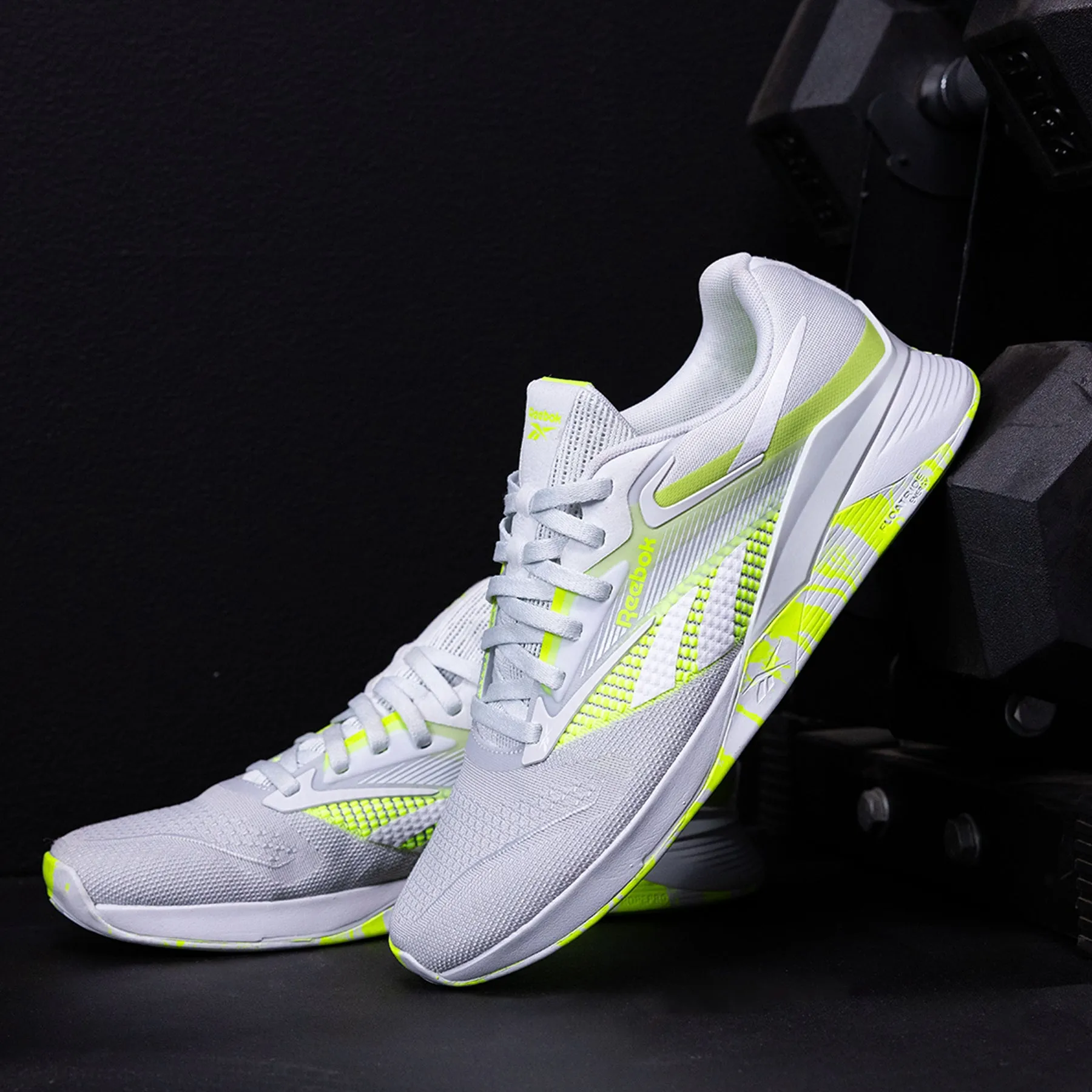 REEBOK - NANO X4 - MEN'S - MOON/DIGITAL LIME/WHITE