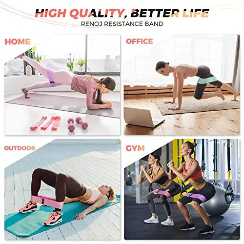 Renoj Resistance Bands , Booty Bands for Women, 3 Levels Exercise Workout Bands for Legs and Butt