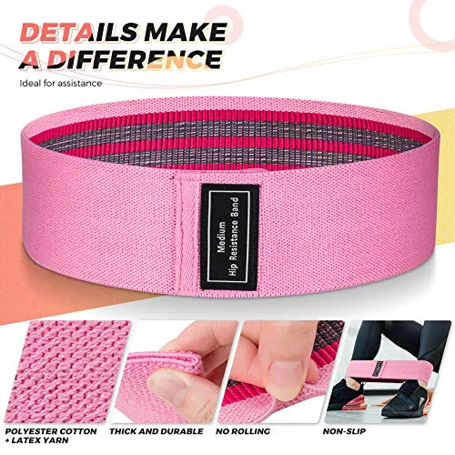 Renoj Resistance Bands , Booty Bands for Women, 3 Levels Exercise Workout Bands for Legs and Butt