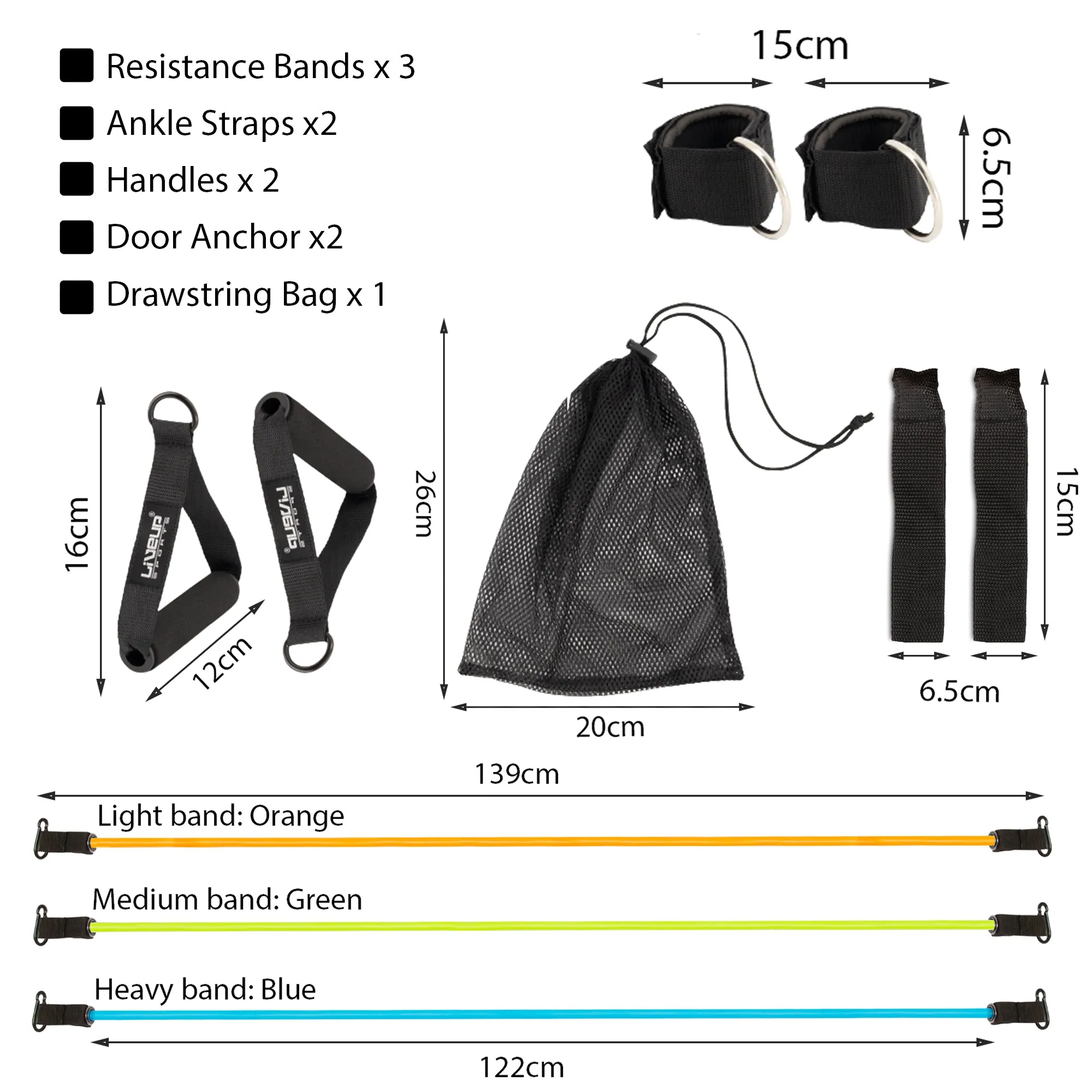 Resistance Bands Exercise Fitness Tubes With Handles Set