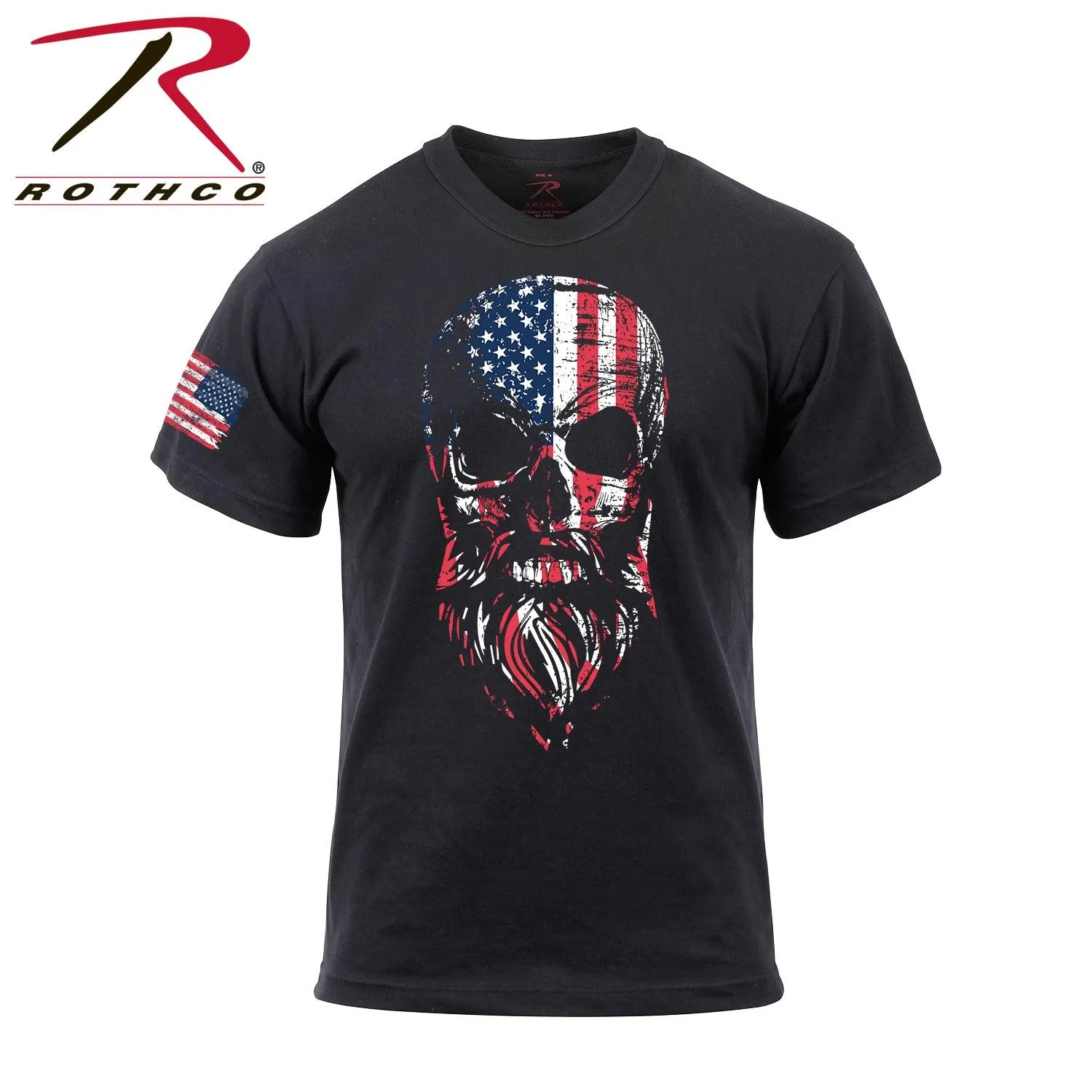 Rothco US Flag Bearded Skull T-Shirt