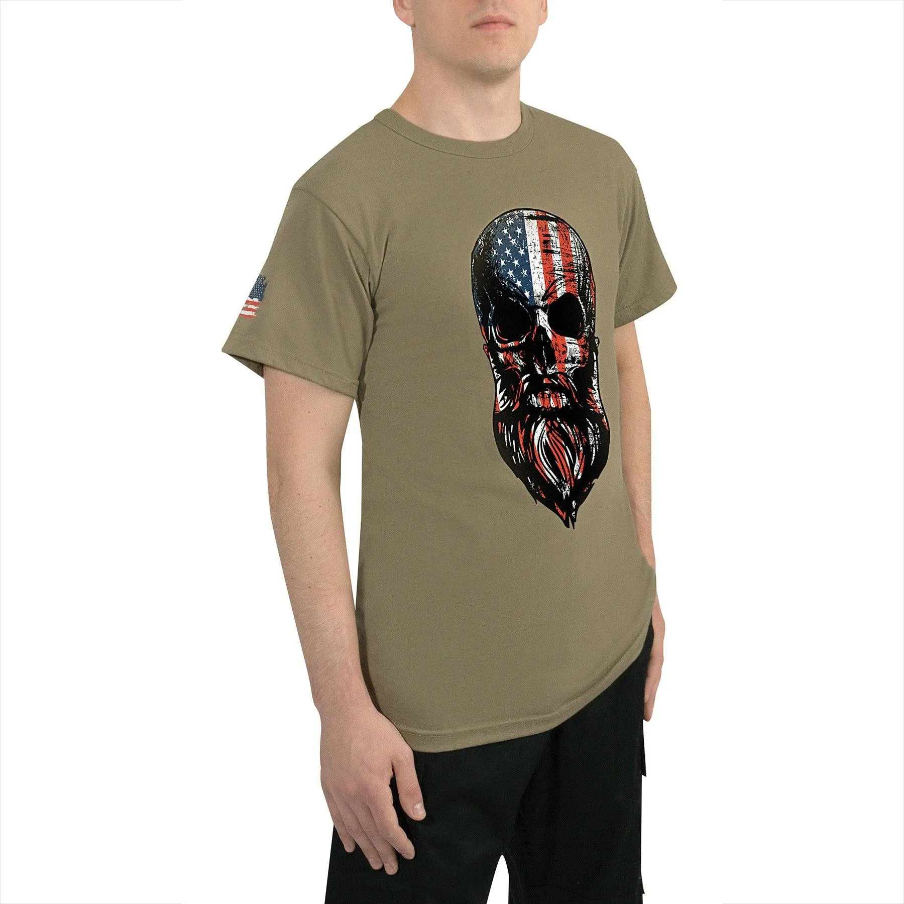 Rothco US Flag Bearded Skull T-Shirt