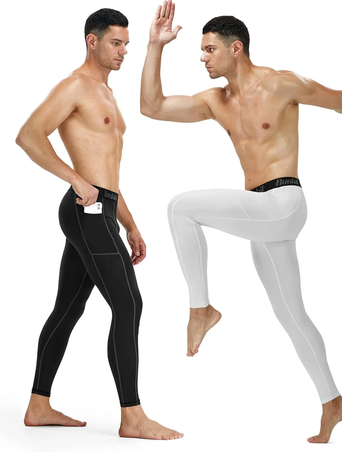 Runhit Compression Pants Men Running Tights Leggings Athletic Workout Gym Pants