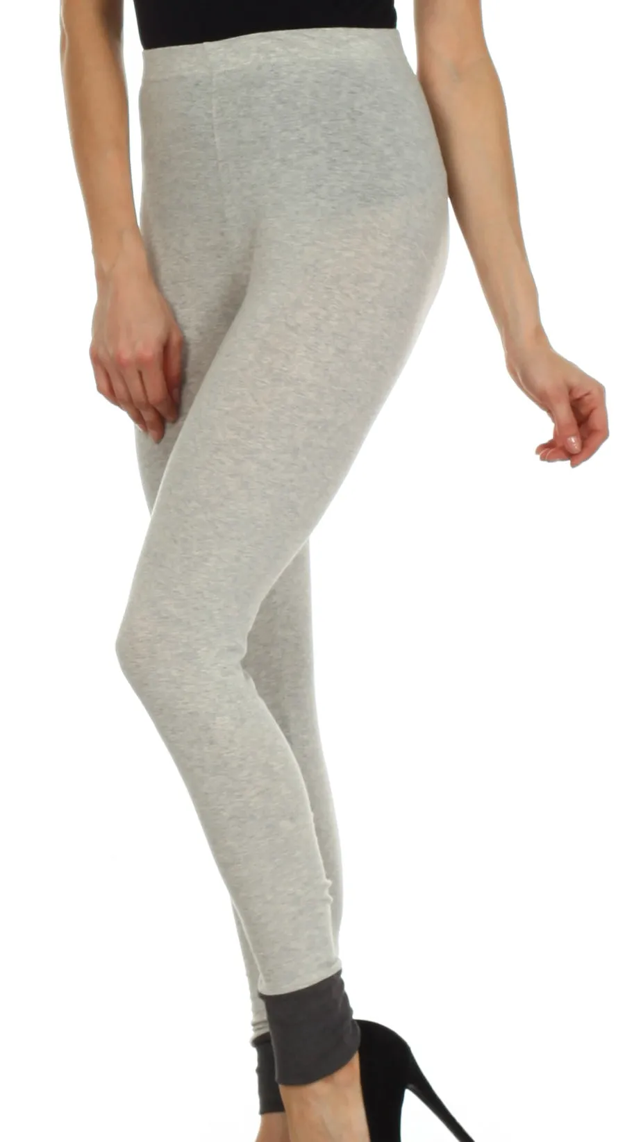 Sakkas Contrast Ankle Cotton Blend Leggings