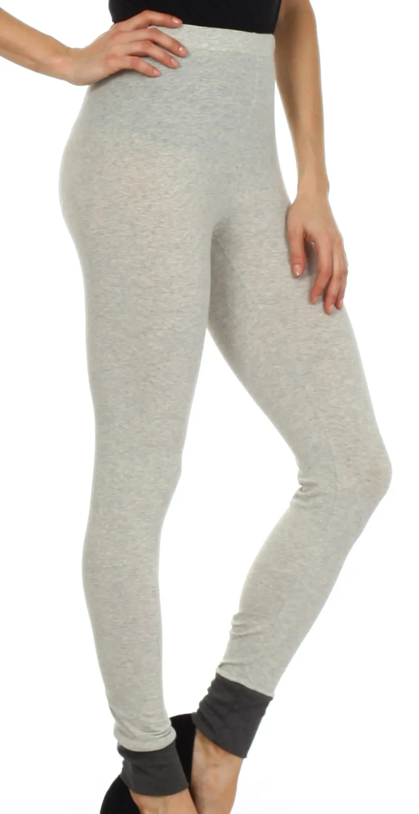 Sakkas Contrast Ankle Cotton Blend Leggings