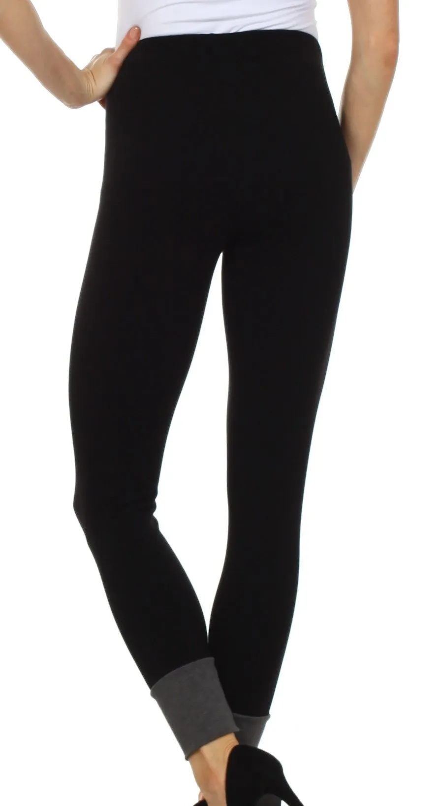 Sakkas Contrast Ankle Cotton Blend Leggings