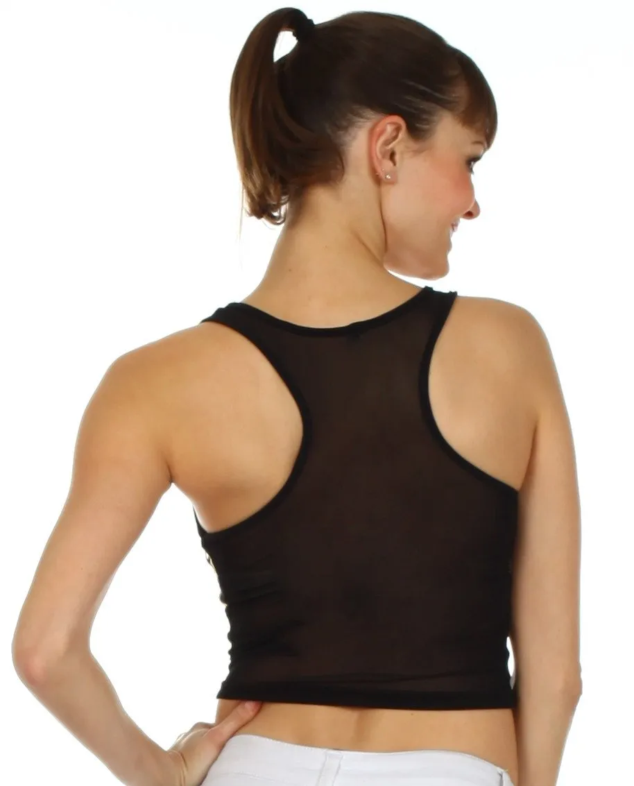 Sakkas Mesh Racerback Crop Top