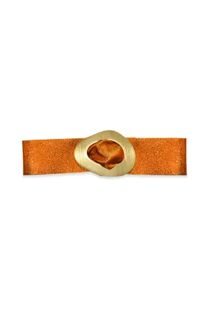 SAMPLE -Metallic Leather Belt - Flame