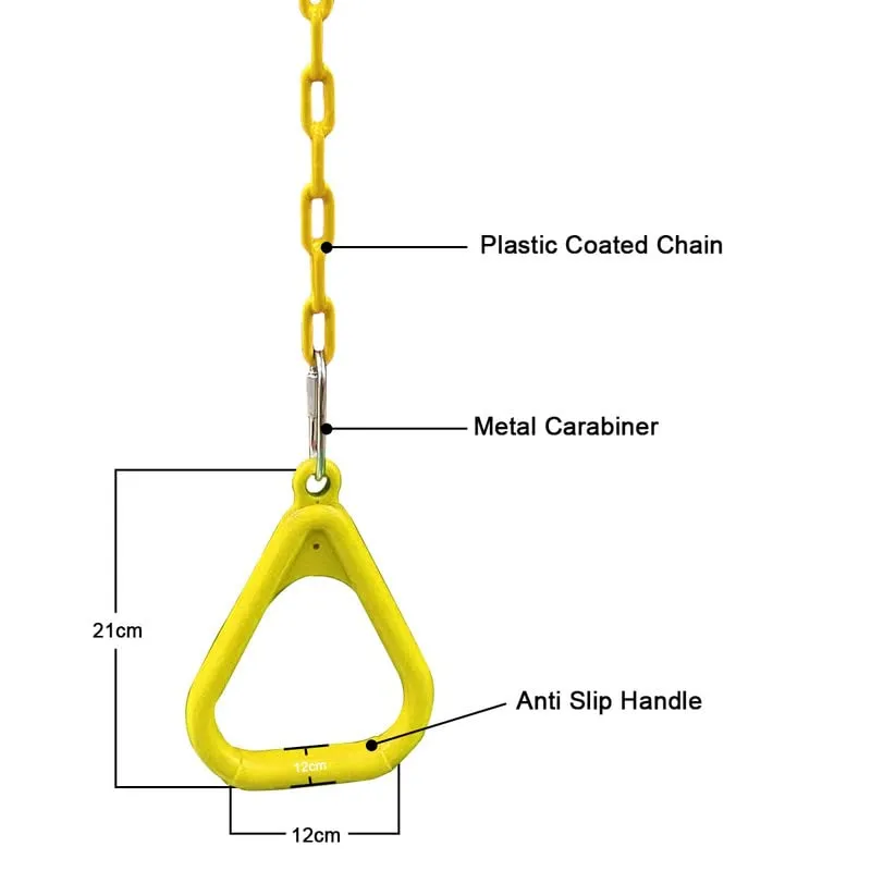 Shopster Gym Trapeze Ring Set for Kids/Adults Trapeze Bar Flying Pull up Ring Sports Outdoor & Indoor Gym Swing (Yellow)