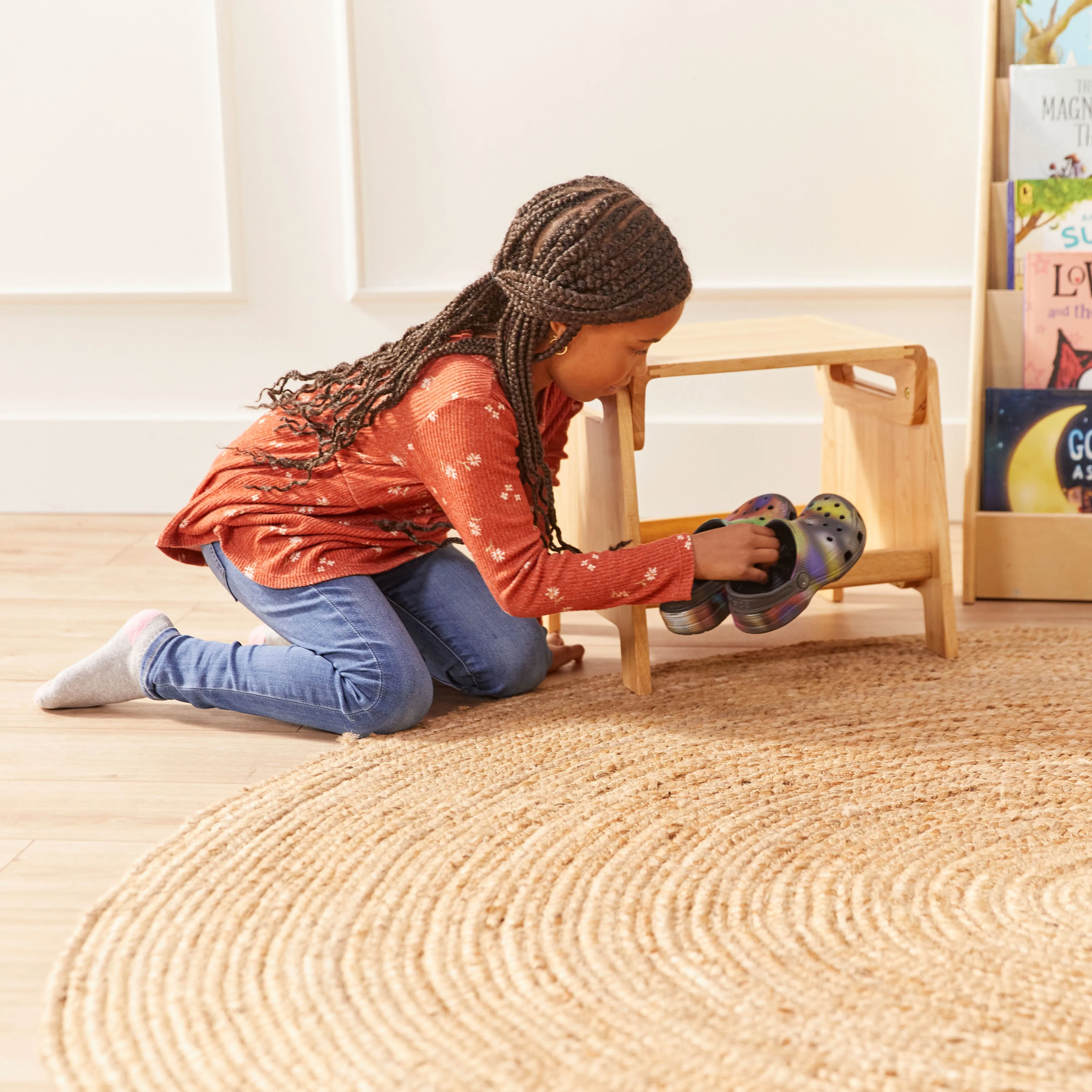 Sit or Step Stool, Kids Furniture, Natural