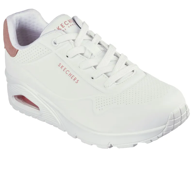 Skechers scarpa sneakers da donna Uno Pop Back 177092/WCRL bianco corallo