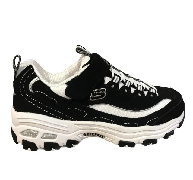 Skechers sneakers da bambina e ragazza D'Lites Crowd Appeal 80588L BKW nero bianco